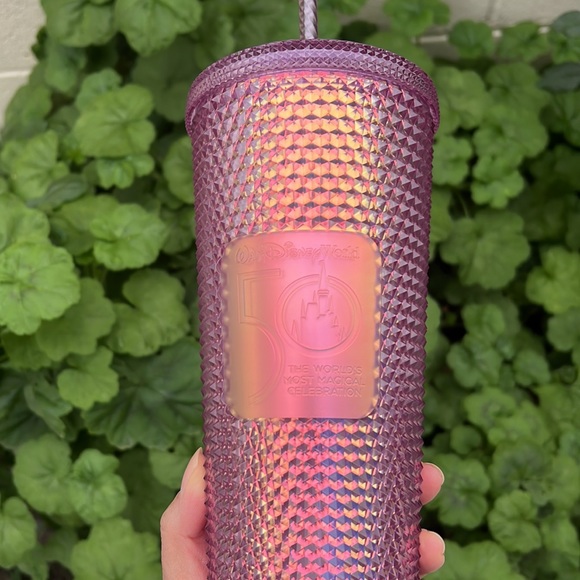 Starbucks Other - Walt Disney World 50th Anniversary Pink Starbucks Studded Iridescent Tumbler